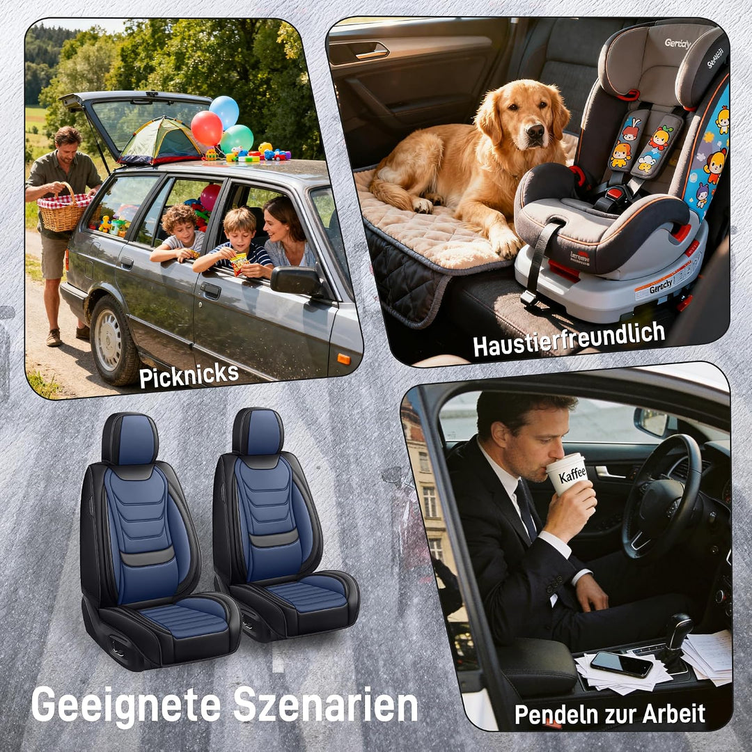 Autositzbezüge für Kia Sportage 2004-2026, Schwarz-Blau Schwarz-Blau Kia Sportage 2004-2026, Schwarz