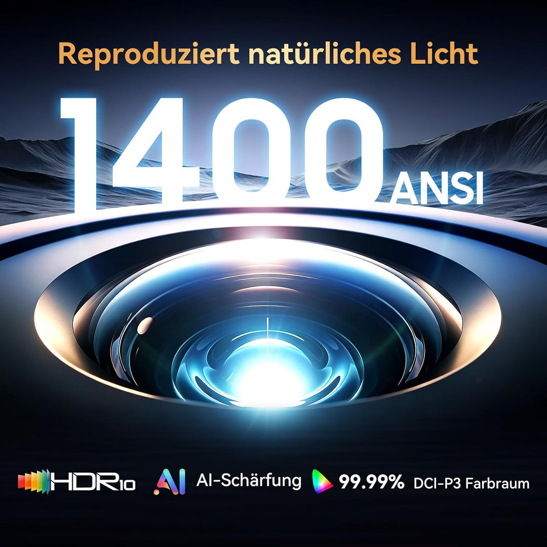 Beamer 4k 【Kompatibel mit Netflix/360° Drehbar】,Smart Beamer mit Autofokus/6D Trapezkorrektur,1080P