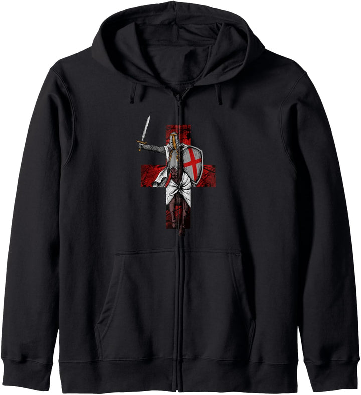 Ritter Templar und Pferd Geschenk Kreuzzug Kapuzenjacke