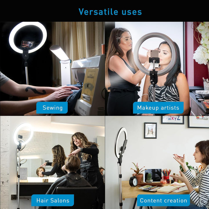 Aura Ringlampe – Ringlicht mit Ständer und Telefonhalterung – LED-Ringlicht für Influencer, Videokon
