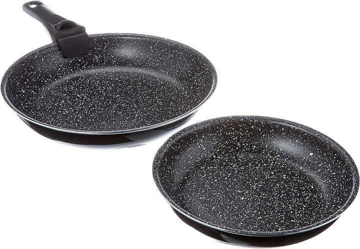 JJA 135110 Set 2 Pfannen + abnehmbarer Griff Stein 20/26 cm