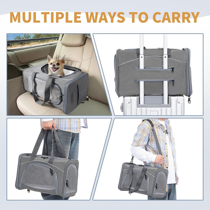 Petsfit Transporttasche Hunde und Katze, Katzentransportbox Hunde Katze Flugtasche für Haustiere im