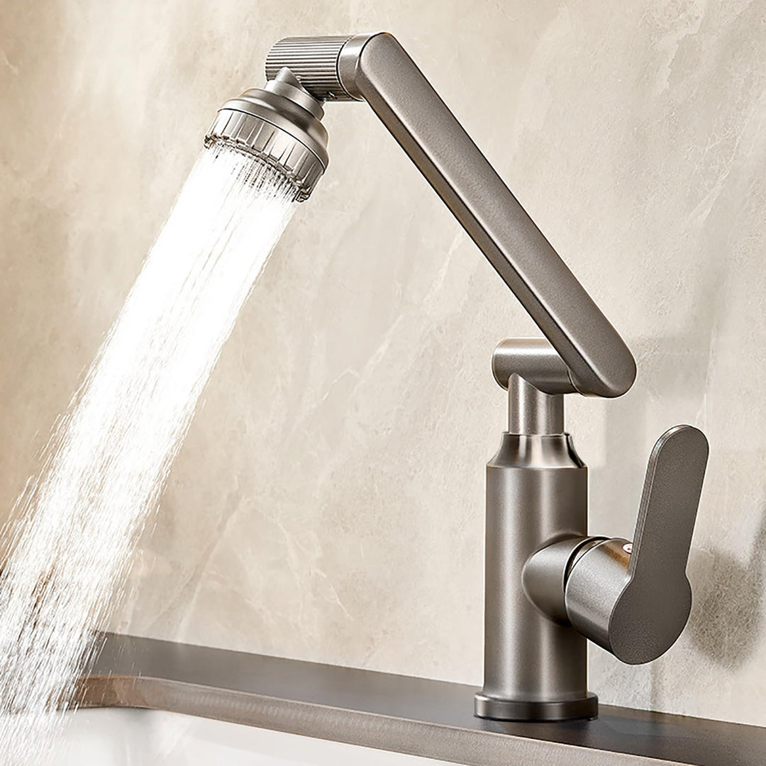 MIDINGCHAI Wasserhahn Bad, Wasserhahn Bad Hoch, 1080 Grad Drehbarer Wasserhahn mit Schlauch, Ideal S
