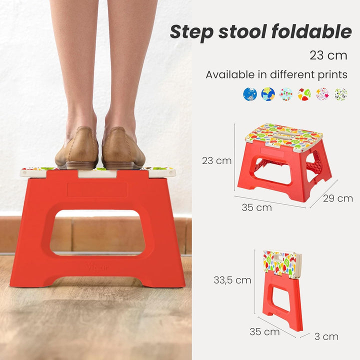VIGAR Kompakte Tritthocker Klappbar für Erwachsene, 23 cm, Klapphocker Faltbar 150 kg rutschfest, Le