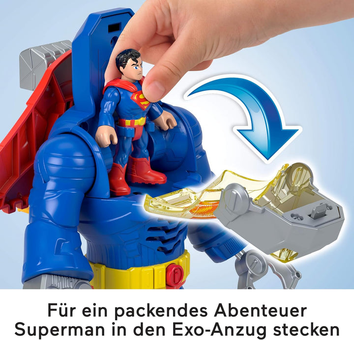 Fisher-Price Imaginext DC Super Friends einsetzbarer Superman mit Exo-Anzug als ca. 30 cm grosser Ro