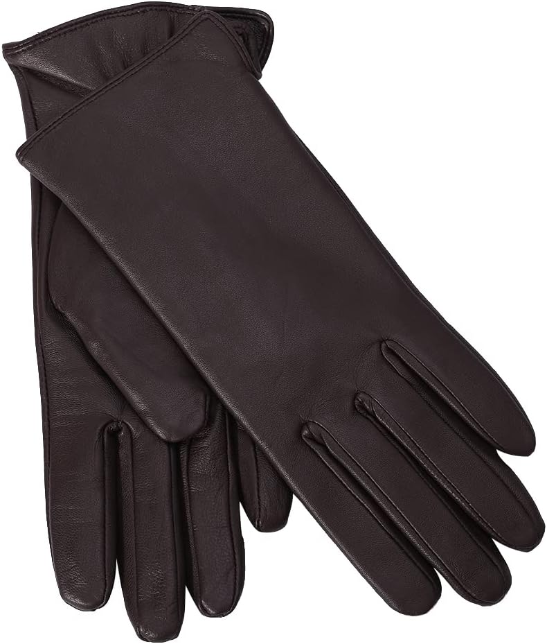 MGGMOKAY Damen Lederhandschuhe Kaschmir gefüttert M Braun(thouchscreen), M Braun(thouchscreen)