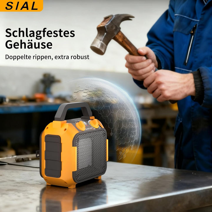 SIAL Energiesparender Heizlüfter 1000W, 42 dB, Raumheizung, PTC Thermostat PC1, PC1