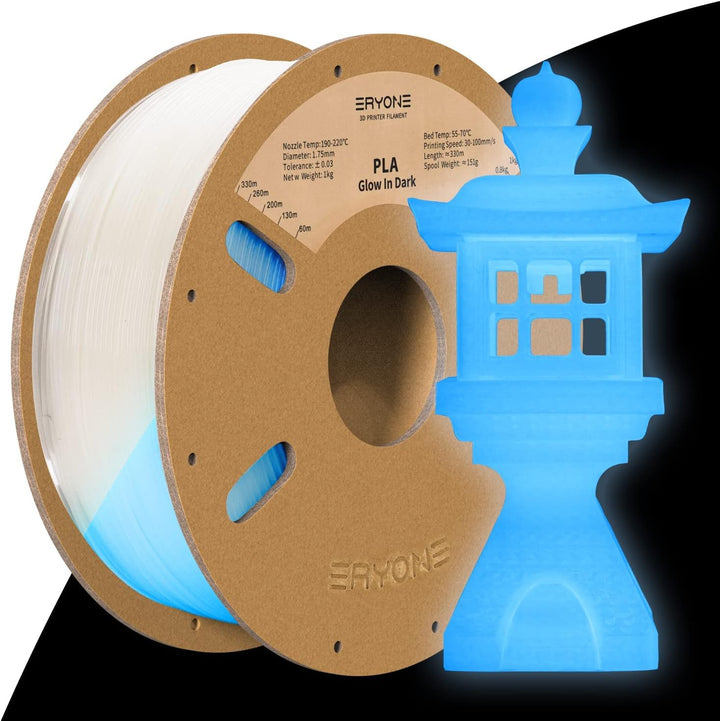 ERYONE PLA Filament for 3D Printer, 3D-Drucker-Filament, 1.75mm +/-0.03mm, Leuchtet PLA Filament, Gl