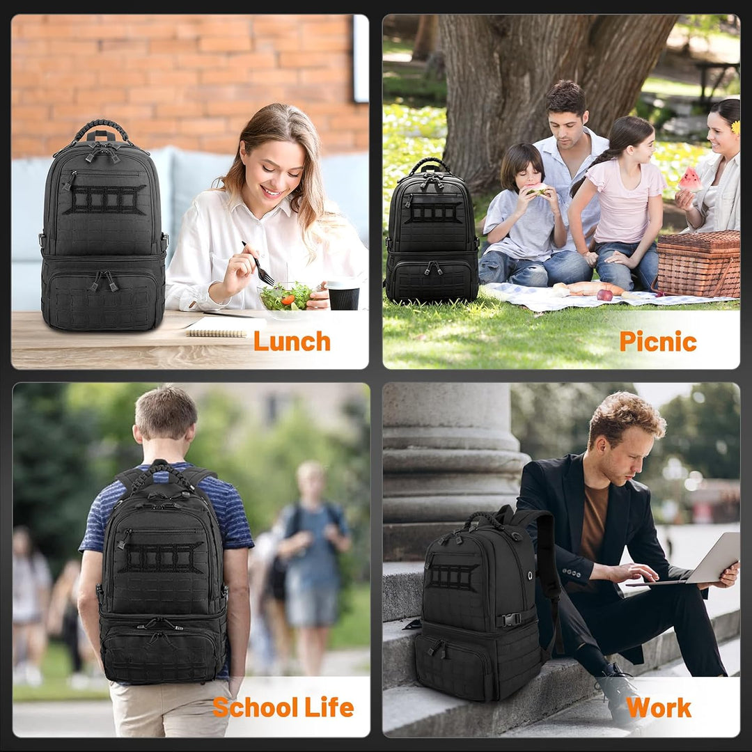 30L Kühlrucksack 2-in-1 Rucksack mit 15L Isolierter Wasserdicht Kühlkammer