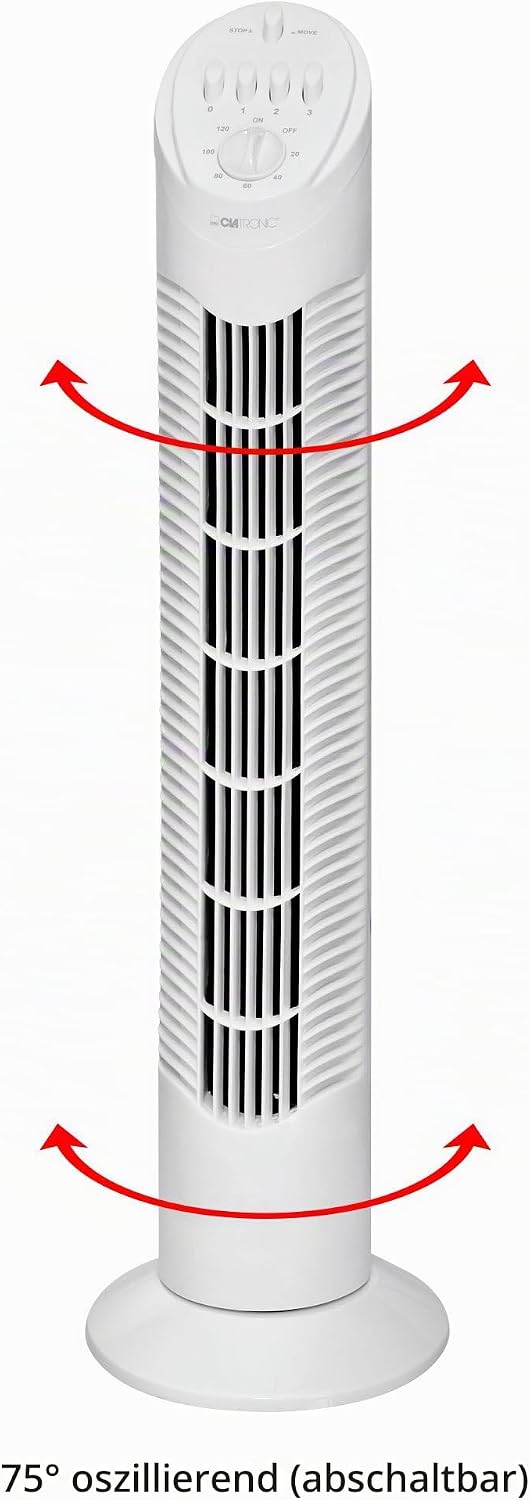 Clatronic Tower Fan/Turmventilator/Säulenventilator/Standventilator TVL 3546; Oszillation 75 Grad; q