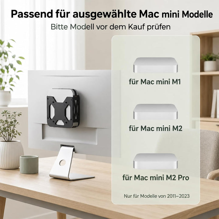 Yaotieci Metall Halterung für Mac Mini M1 / M2 / M2 Pro 2011-2023, Untertisch- &amp; Wandhalterung, VESA