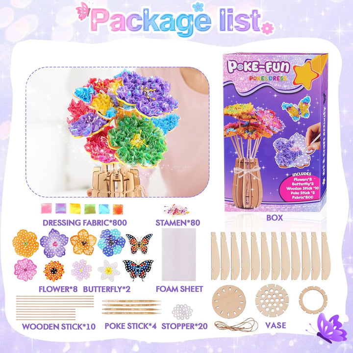 Own1one Bastelset für Mädchen 6-8 Jahre, Blumenstrauss Basteln mit PaillettenSpielzeug ab 4-12 Jahre