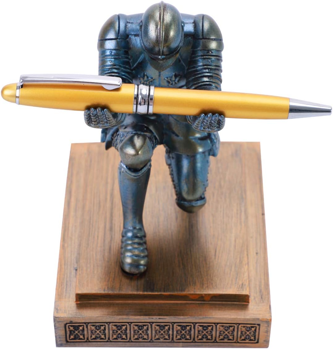 NCQIXIAO Knight Stifthalter, Schreibtisch-Ornament, Kunstharz, Stifthalter, Schreibtischzubehör und
