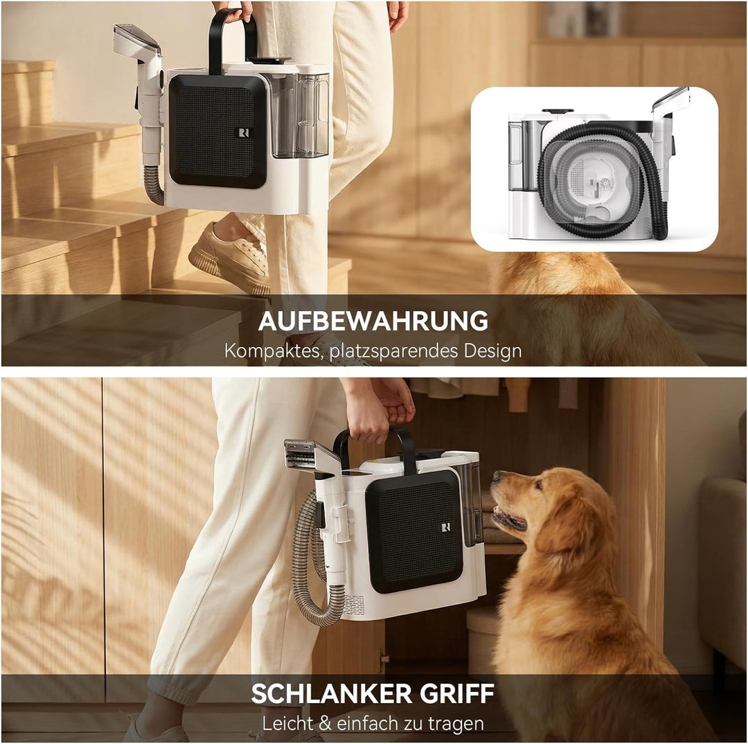 F1 Teppichreiniger &amp; Staubsauger für Stoffsofas, Reiniger für Teppiche und Teppichmöbel mit Saugfunk