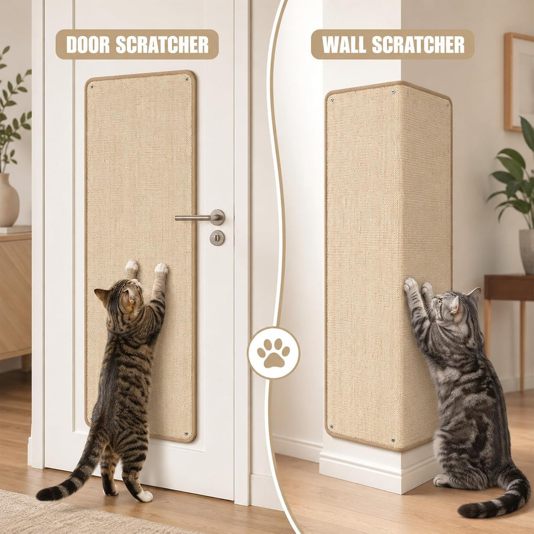 Kratzmatte Katze Sisal Teppich - 40x100 cm Selbstklebende Kratzschutzmatte Kratzschutz für Sofa Möbe