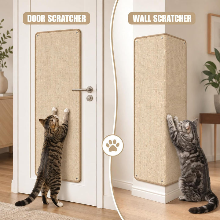 Kratzmatte Katze Sisal Teppich - 40x100 cm Selbstklebende Kratzschutzmatte Kratzschutz für Sofa Möbe