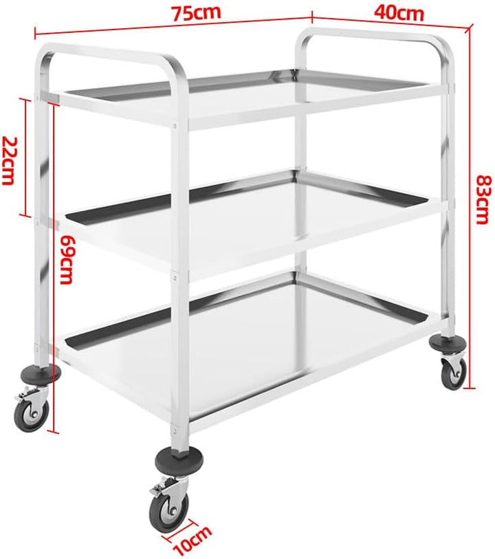 BLV servierwagen Edelstahl 3 böden mit Rollen，küchenwagen Edelstahl Küchen rollenwagen für Hotels, K