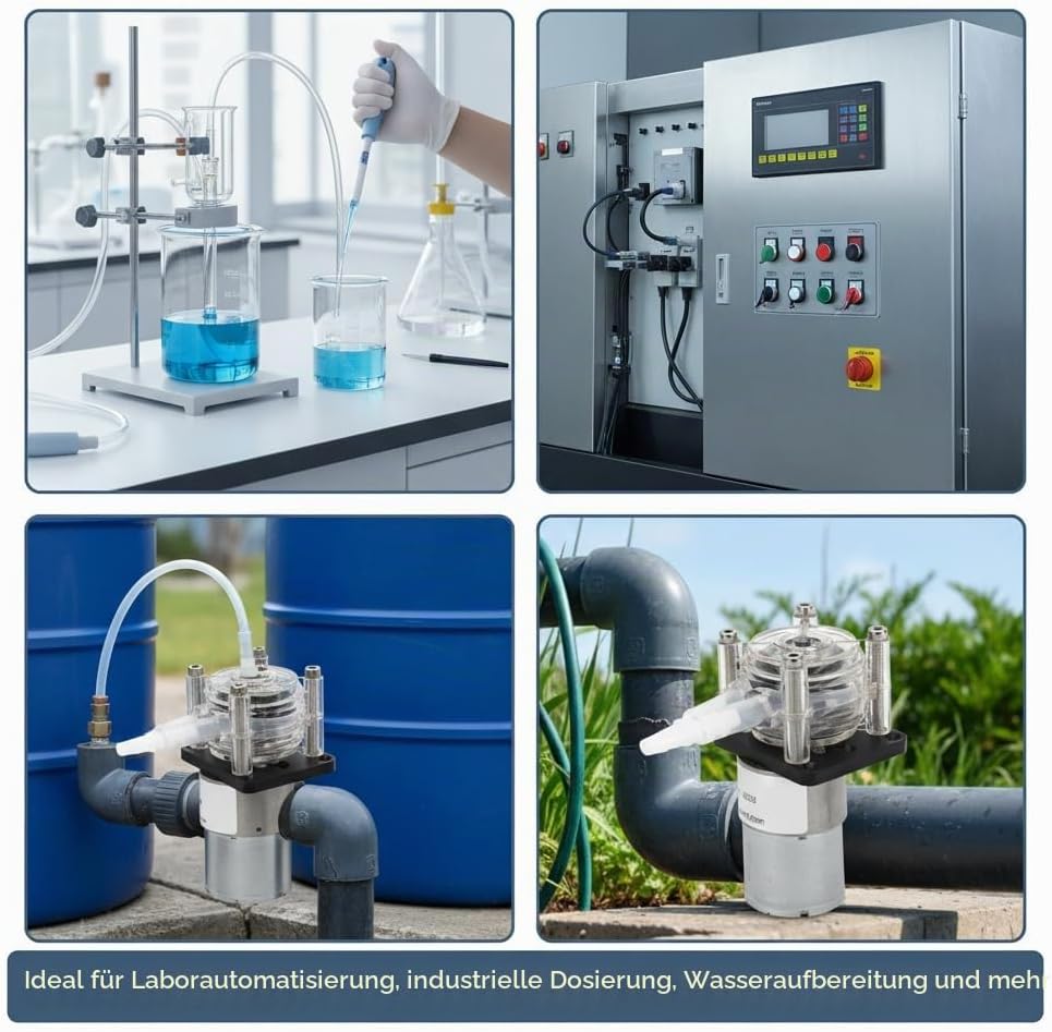 24V Peristaltikpumpe 500mL/m Grossem Durchfluss Dosierpumpe Schlauchpumpe mit Kartenschlitzdesign fü