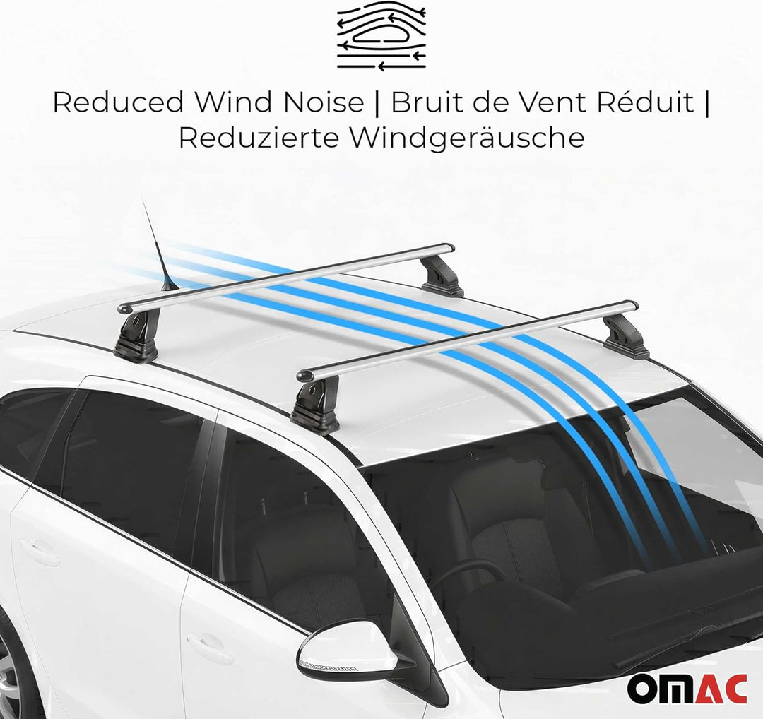 OMAC Aluminium Dachträger Querträger für Dacia Sandero II 2012-2020 – TÜV/DIN 75302:2019 – Abschlies