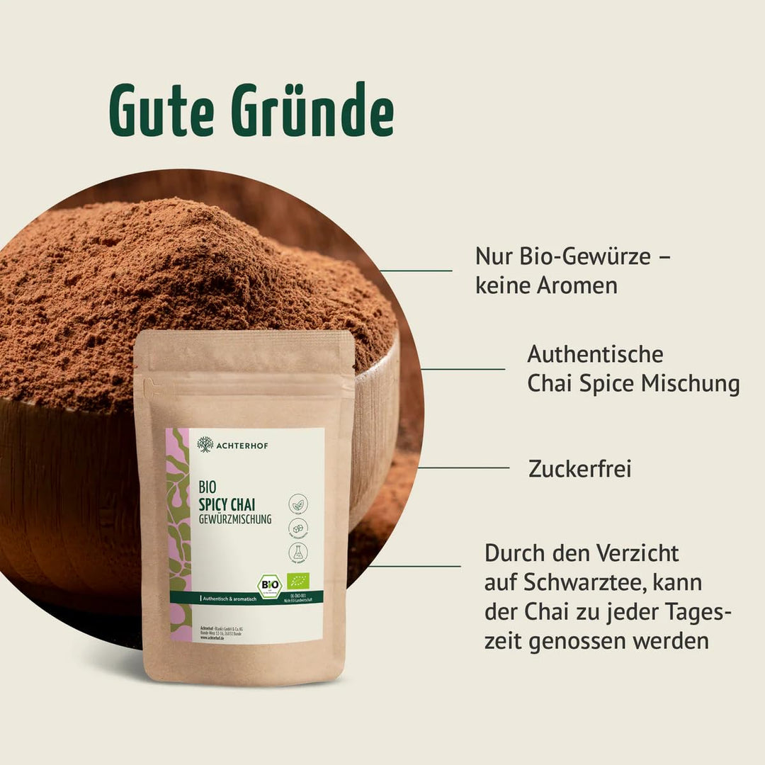 Chai Spicy Gewürzmischung 250g | zuckerfrei | authentische Spicy Chai Latte Mischung | nur Bio-Gewür