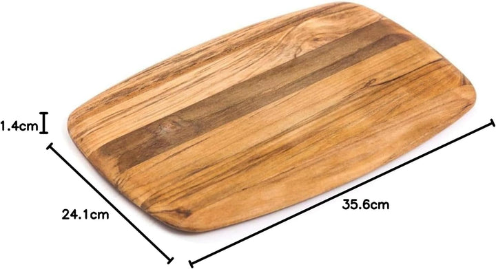 Teak-Schneidbrett 36x24cm Braun 45x20x15 cm, Braun 45x20x15 cm