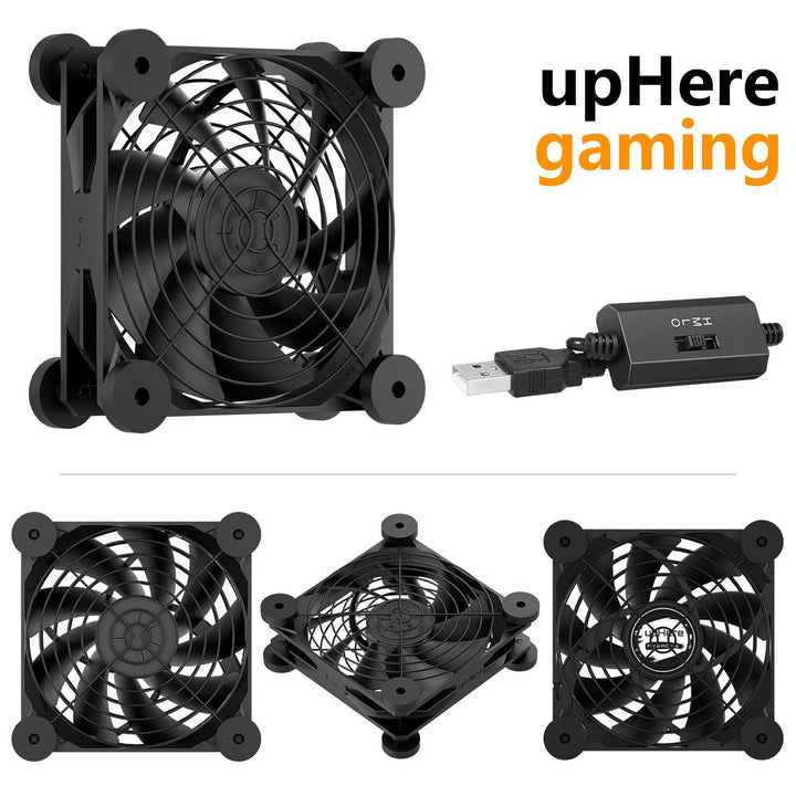 120mm USB PC-Lüfter,5V Gehäuselüfter mit Netzstecker &amp; Stufenlosem Regler Minimalistisch Leise Prakt