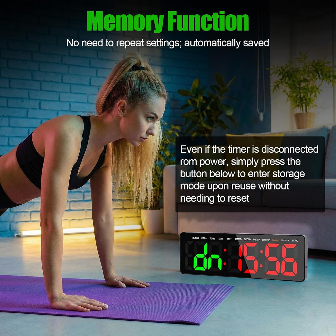 16.5" Gym Timer, Digital Fitness Timer mit 8 Modi, Countdown/Up
