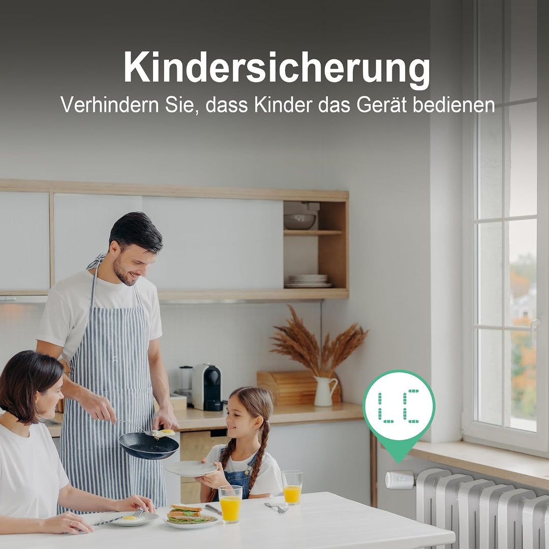 ECOBAY Smartes Heizkörperthermostat 2er-Pack, Zigbee TRV Erweiterung, kabelloses Heizungsthermostat,