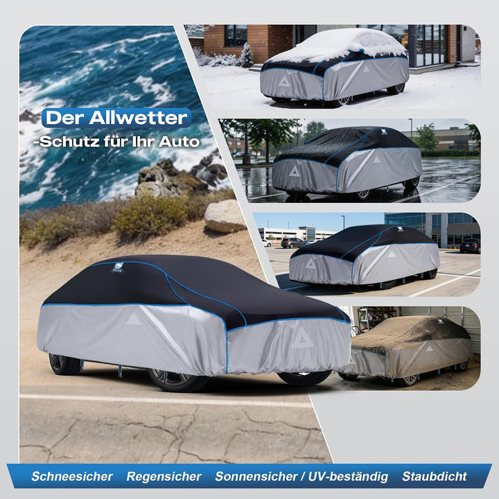 Hagelschutzplane Auto mit separater Sonnenblende,Limousine Wasserdicht Auto Autoabdeckung, Abdeckpla