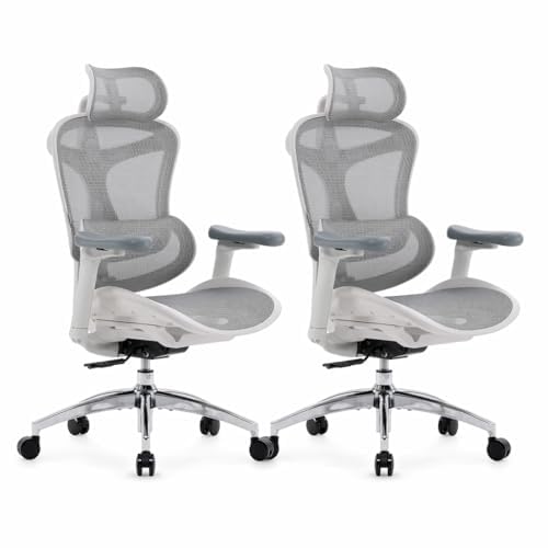 SIHOO Doro C300 Bürostuhl Ergonomisch mit Dynamischer Lendenwirbelstütze Weiss Pack of 2, Weiss Pack
