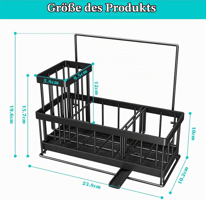 TidyTrove Schwammhalter für Spülbecken mit abnehmbarem Halter und Griff 23,8*10,2*19,6cm, 23,8*10,2*