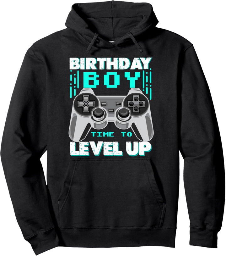Birthday Boy Time to Level Up Controller Video Game Gamerin Pullover Hoodie