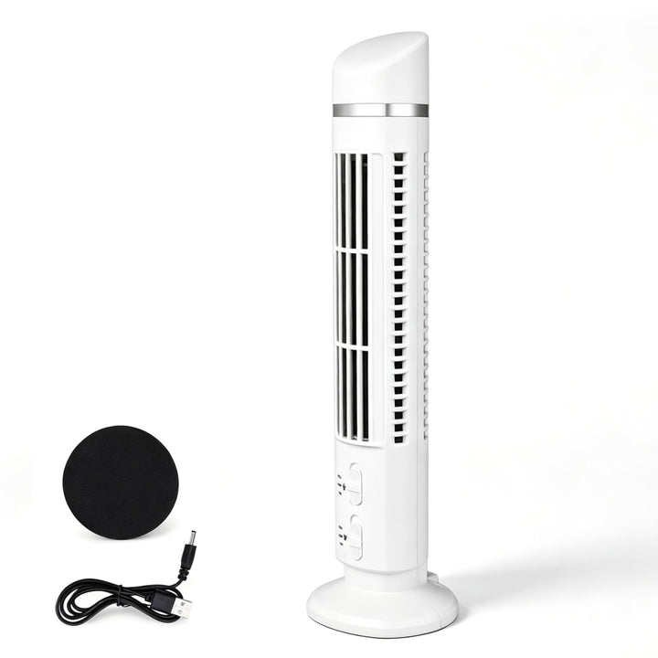 Agatige Flügelloser Turmventilator, tragbarer USB-Tisch-Standventilator, leiser Lüfter mit Licht für