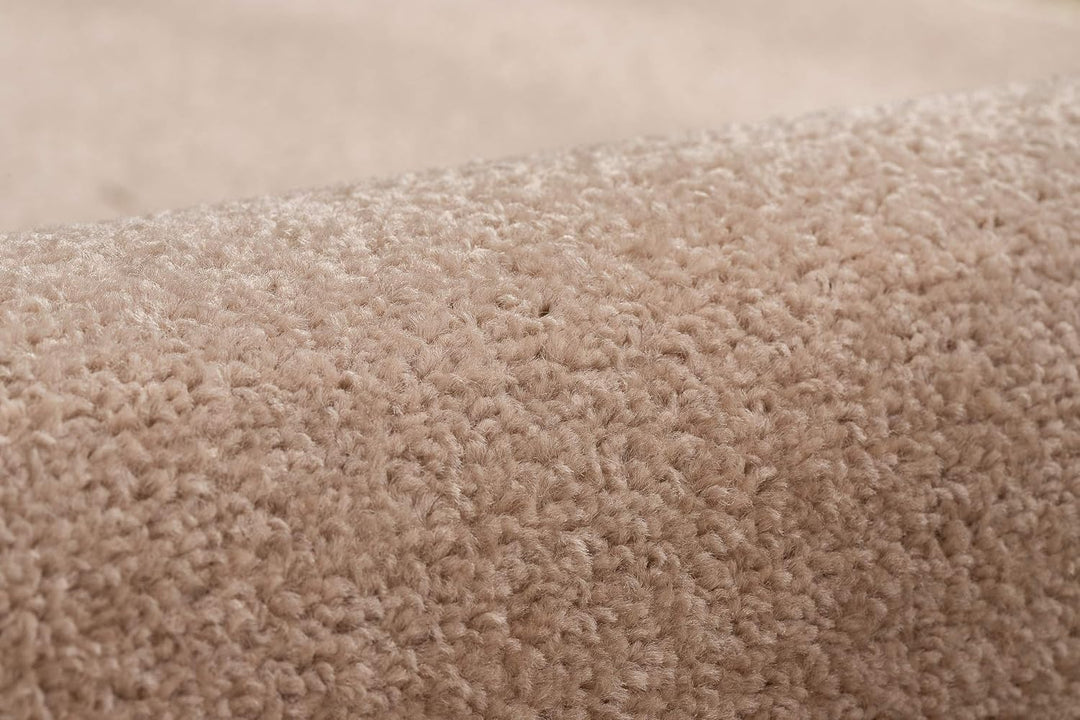 rugsx Einfarbiger Teppich Eton für Zimmer, Wohnzimmer, Schlafzimmer, Teppichboden Auslegware, beige,