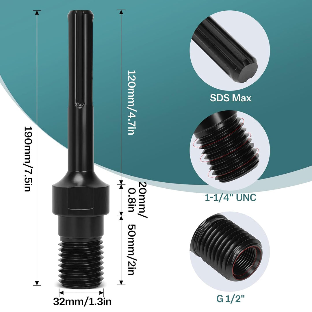 Adapter 1 1/4" UNC auf SDS Max für Diamantbohrkrone Kernbohrer Bohrkrone 1 1/4" SDS MAX Adapter, 1 1