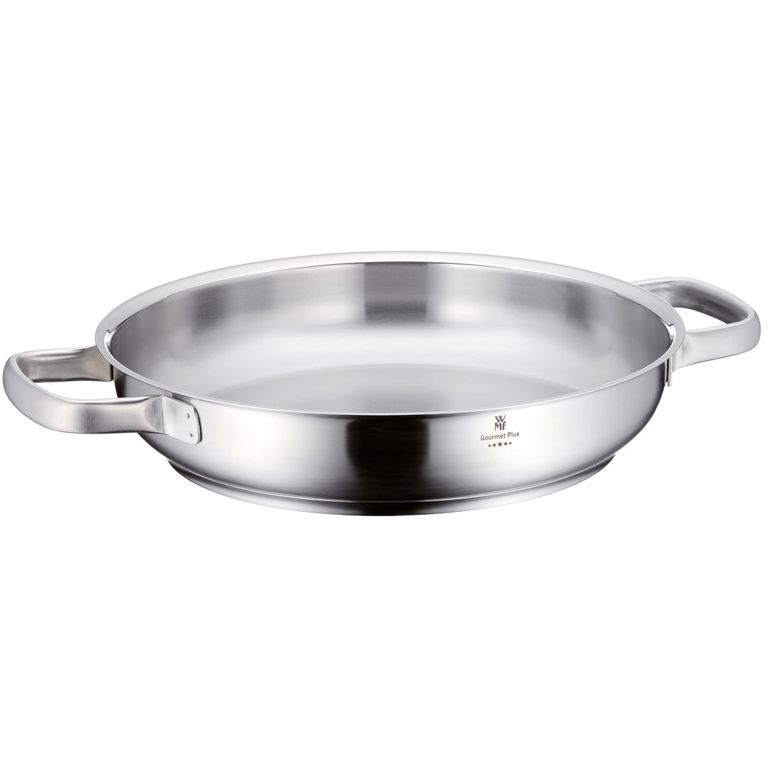 WMF Gourmet Plus Servier-/ Bratpfanne 28 cm Induktion, Pfanne unbeschichtet, Cromargan Edelstahl mat