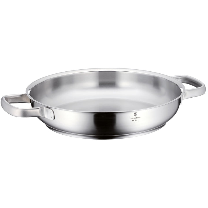 WMF Gourmet Plus Servier-/ Bratpfanne 28 cm Induktion, Pfanne unbeschichtet, Cromargan Edelstahl mat