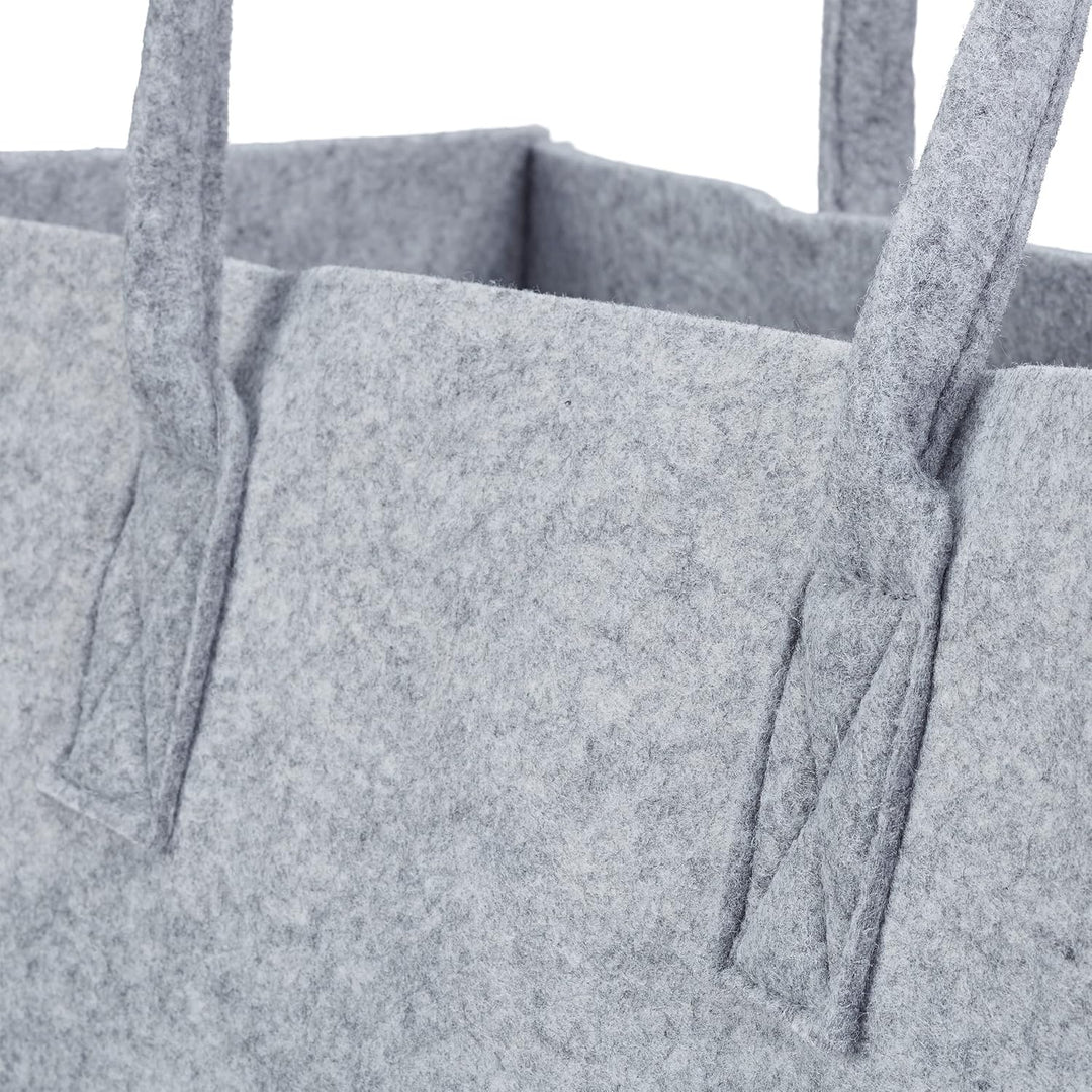 Relaxdays Kaminholztasche aus Filz, tragbarer Feuerholzkorb, faltbarer Zeitungshalter HxBxT: 25 x 25