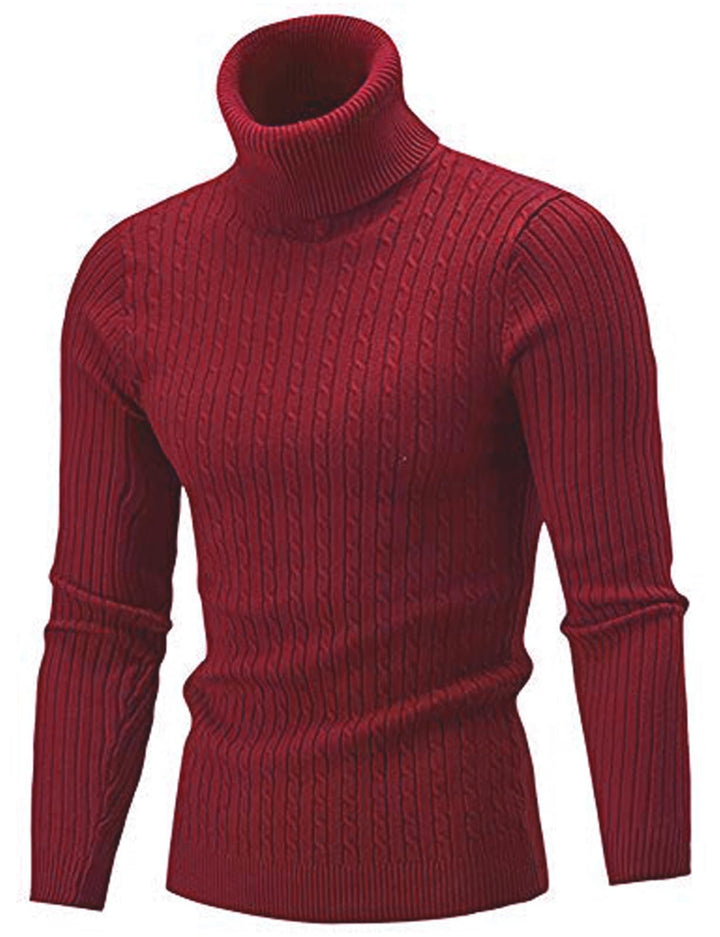 AIDEAONE Rollkragenpullover Herren Stehkragenpullover Winter Pullover Rollkragenstrickpullover Rollk