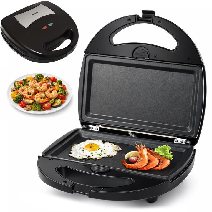 Syntrox Germany Flat Grill Maker flache Grillplatten Chefmaker SM-1300W Flat Grill mit herausnehmbar