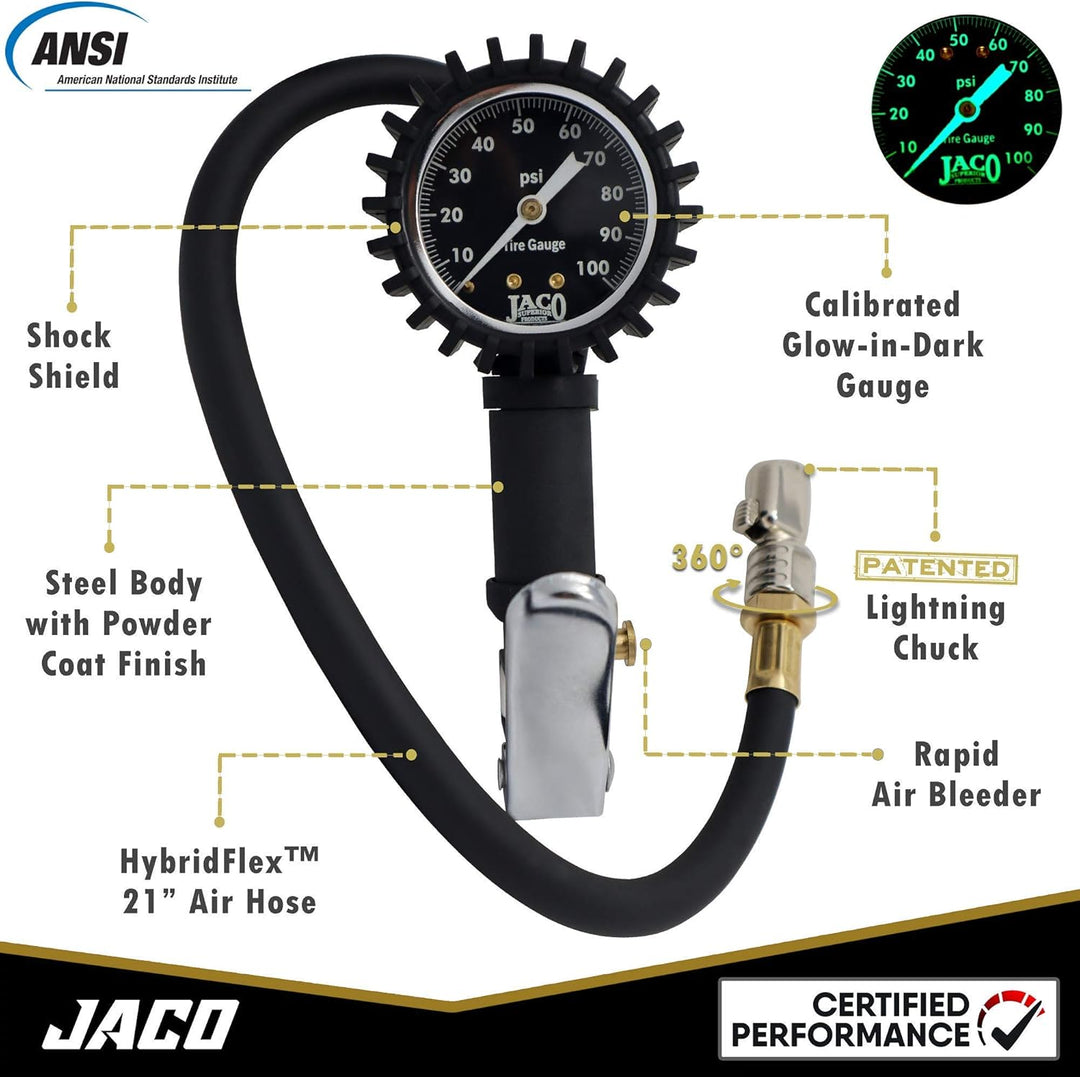Jaco FlowPro Reifenfüllmesser – 100 PSI