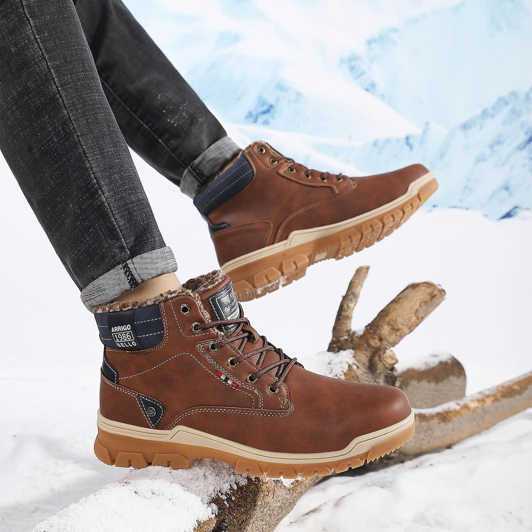 ARRIGO BELLO Winterstiefel Herren Winterschuhe Gefüttert Rutschfeste Warm Stiefel Gemütlich Trekking