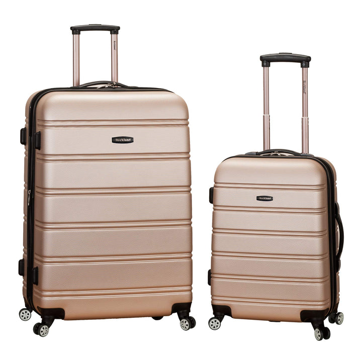 Rockland Melbourne Hardside Erweiterbares Spinner-Rad Gepäck, champagnerfarben, 2-Piece Set (20/28),