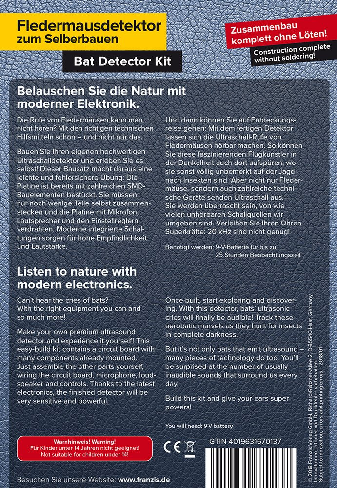 FRANZIS 67013 - Fledermausdetektor zum Selberstecken - ganz ohne Löten