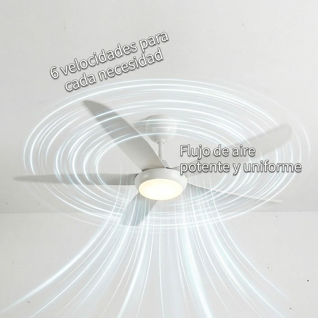 Woox Deckenventilator mit Licht, 137 cm, moderner Ventilator in Holzfarbe, dimmbare LED, 3000 K - 60