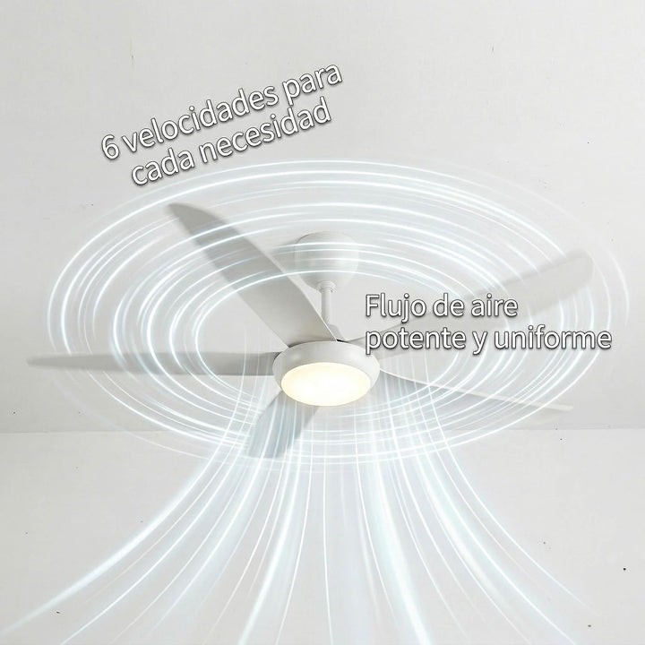 Woox Deckenventilator mit Licht, 137 cm, moderner Ventilator in Holzfarbe, dimmbare LED, 3000 K - 60