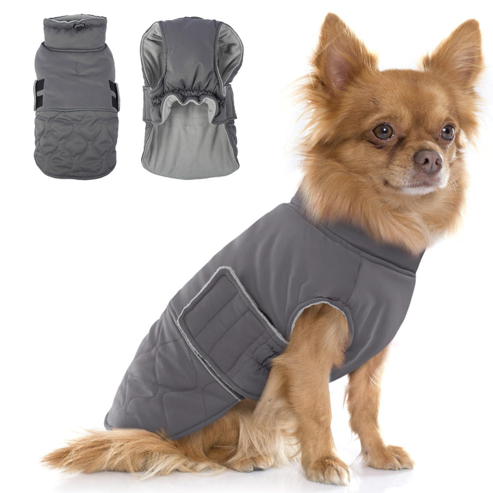 Hjumarayan Wintermantel Hund Klein, Winterjacke Geschirröffnung, Hundemantel Gefüttert Kleidung Mant