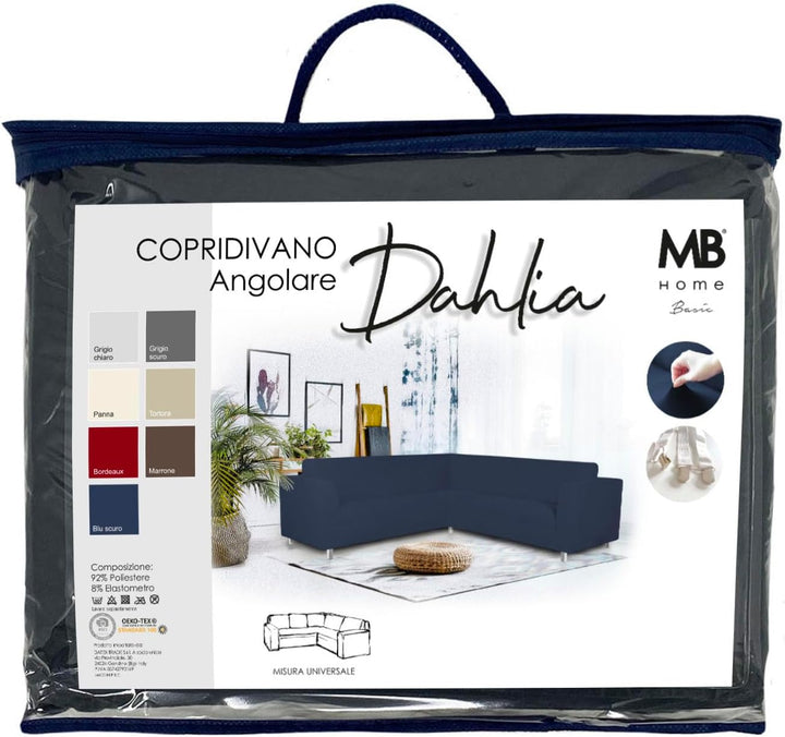Italian Bed Linen Dehnbarer Spannbezug für Sofas Dahlia, 92% Polyester, 8% Elastometer, Dunkelgrau,