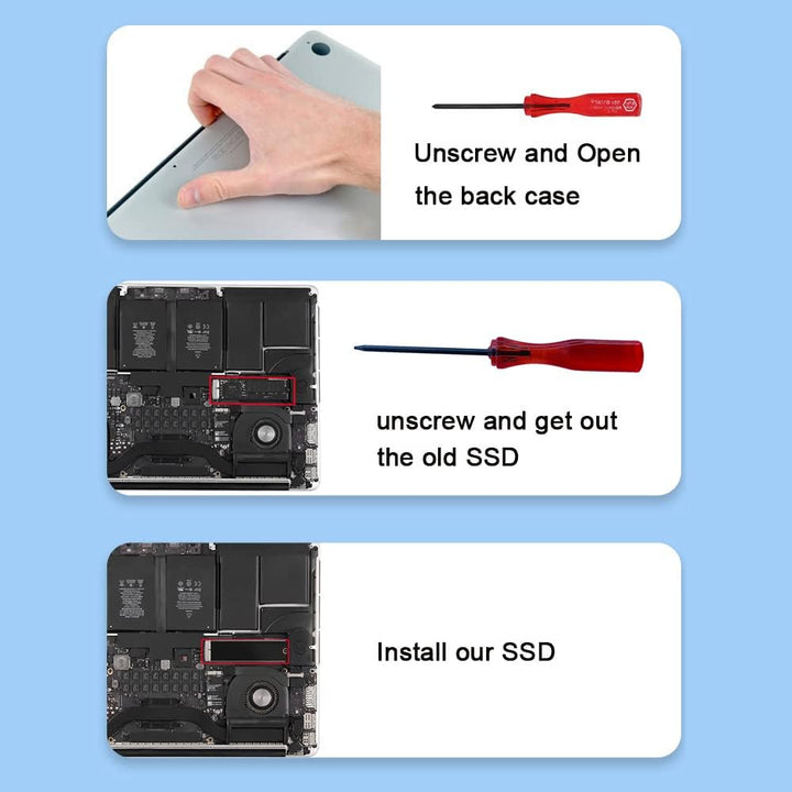 Internal SSD 1TB for MacBook NVMe PCIe, Solid State Drives Upgrade for MacBook Air A1466 A1465/MacBo