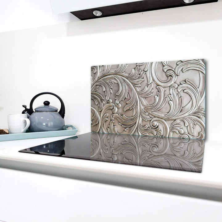 TMK | Herdabdeckplatte 90x52 cm Glas Ceranfeldabdeckung Induktion Herdschutz Spritzschutz Glasplatte
